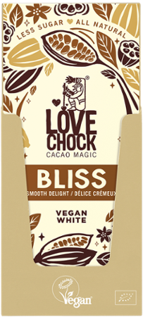 NEU Lovechock Bliss Tafel, Kakaobutterprodukt mit Inulin und Reisdrink Bliss
