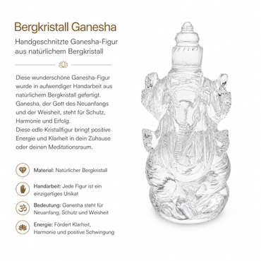 Bergkristall Ganesha – Symbol für Weisheit und Neubeginn