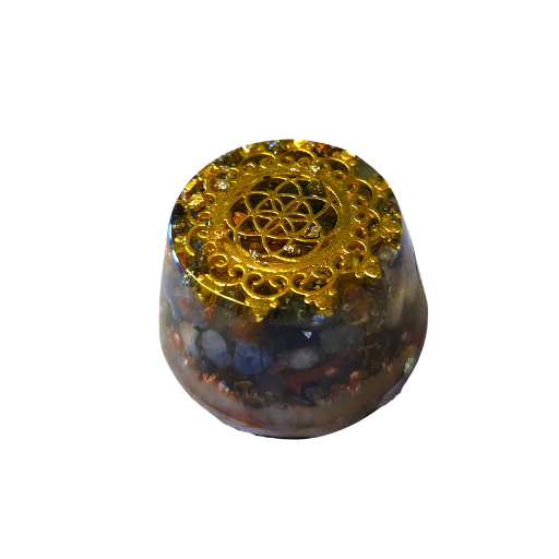 Torre Orgonita con símbolo OM en plata