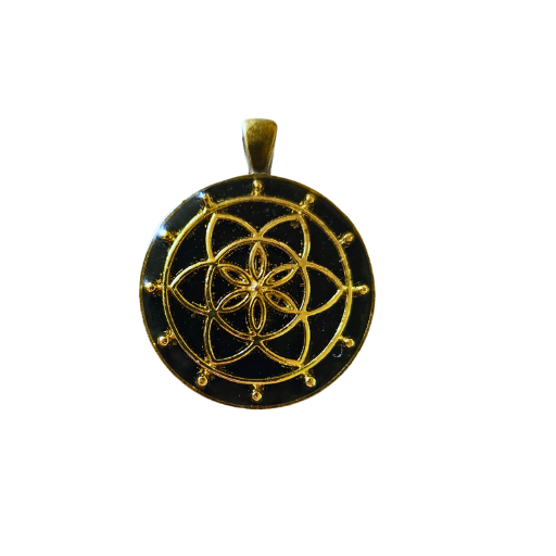 Tour d'orgonite avec symbole OM en argent