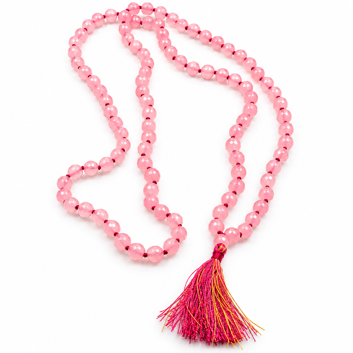 Quartz rose mala