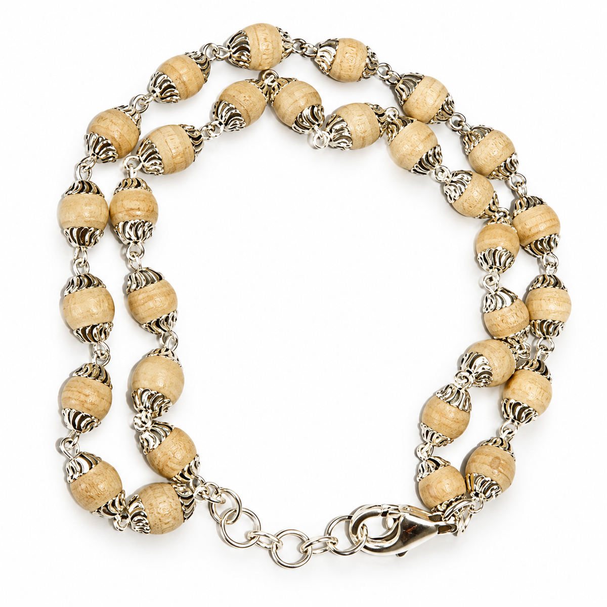 Brazalete tulsi en plata - doble cáscara y muy elegante
