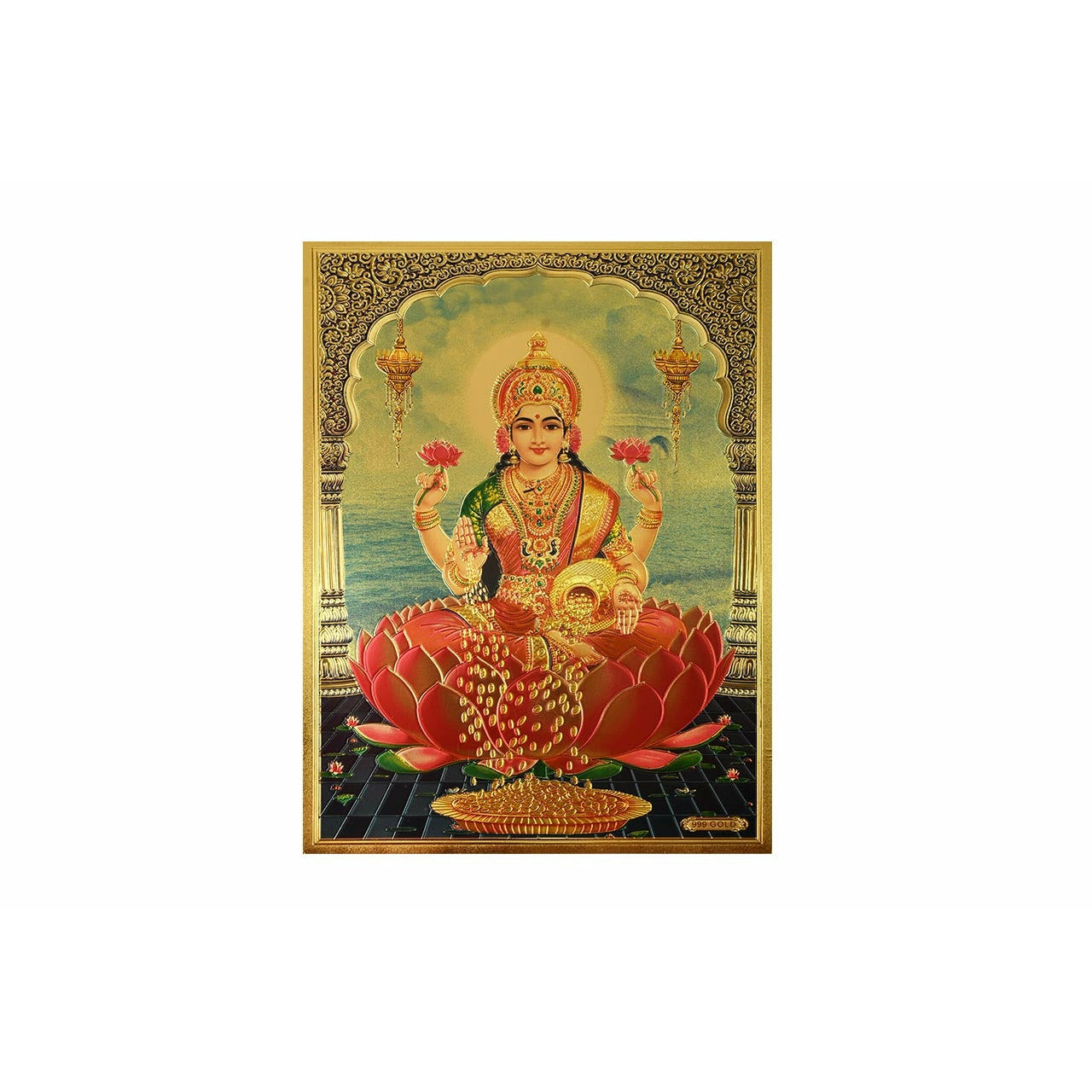 Lakshmi image on golden subsoil