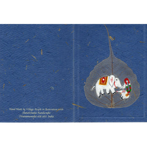 Postkarte Blatt mit Elefanten-Paar, fair-trade