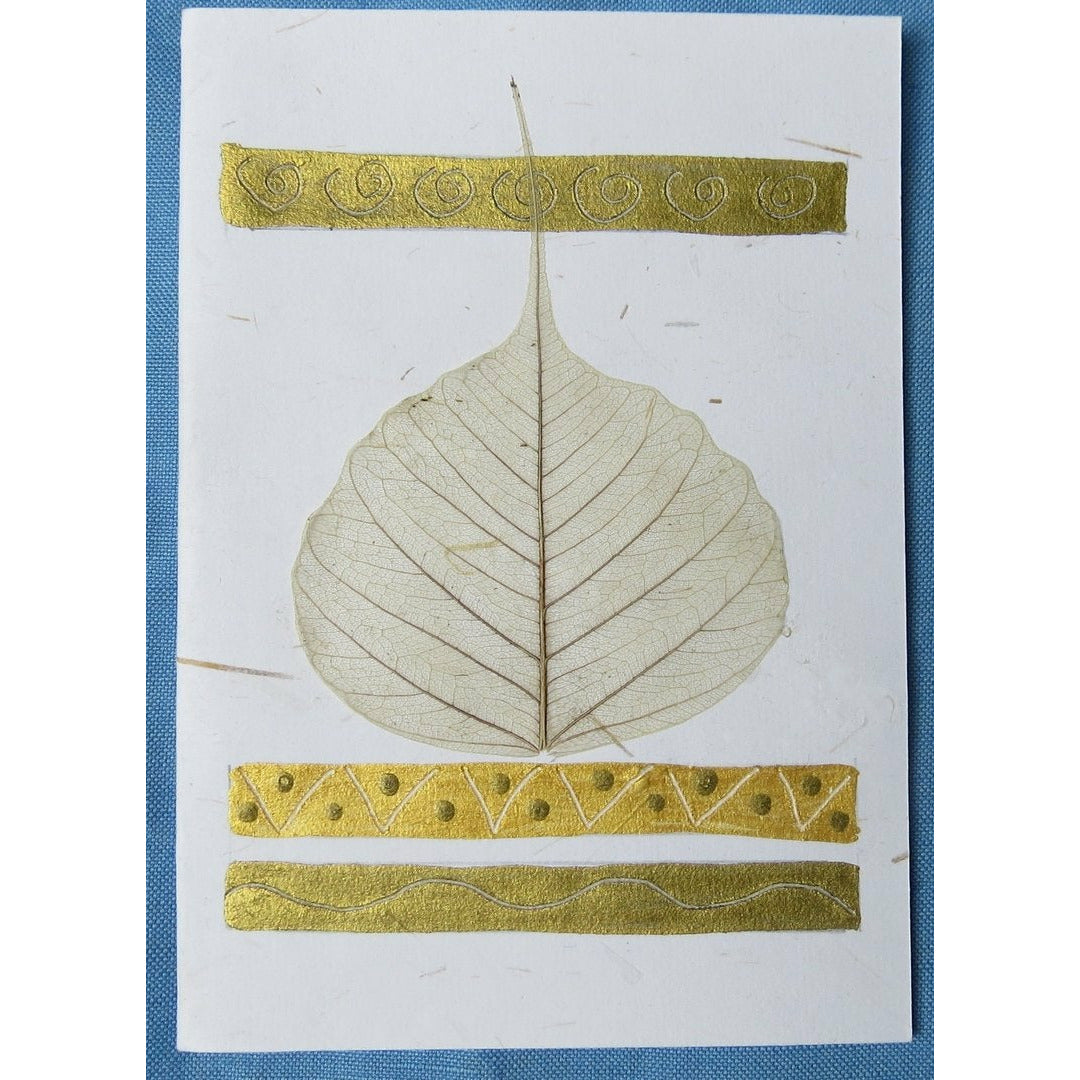 Unique postcard with sheet - manual work and fair trade from India