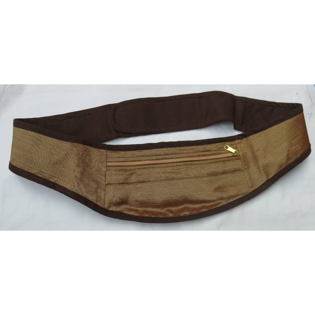 Poche de hanche avec attache Velcro de la soie - colorée avec de la peinture organique