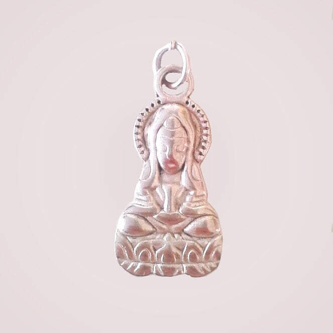 Delicate silver-plated Buddha pendant