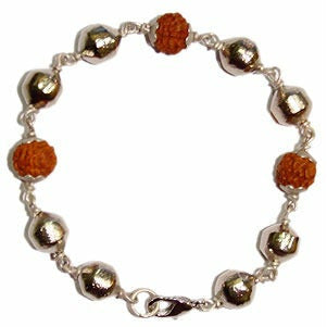 Parad bracelet - with small Rudrakshas set in silver