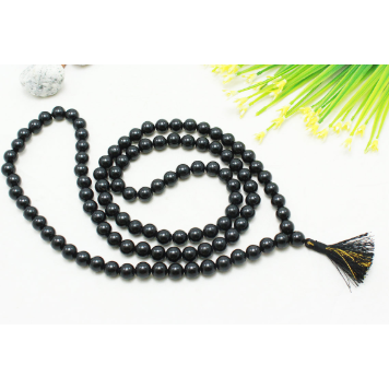 Mala with black tourmaline beads