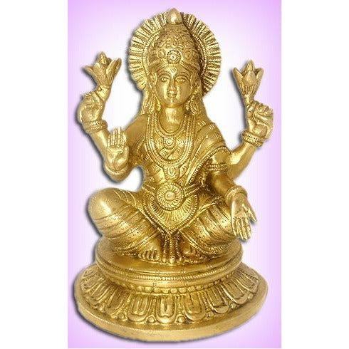 Hermosa estatua de Lakshmi - latón