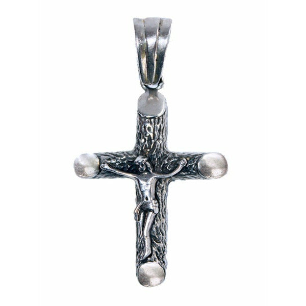 Crucifix en argent, pendentif fait main, très expressif