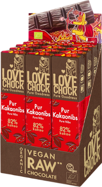 Lovechock Riegel: Zartbitterschokolade mit Kakaosplittern (Kakaonibs)