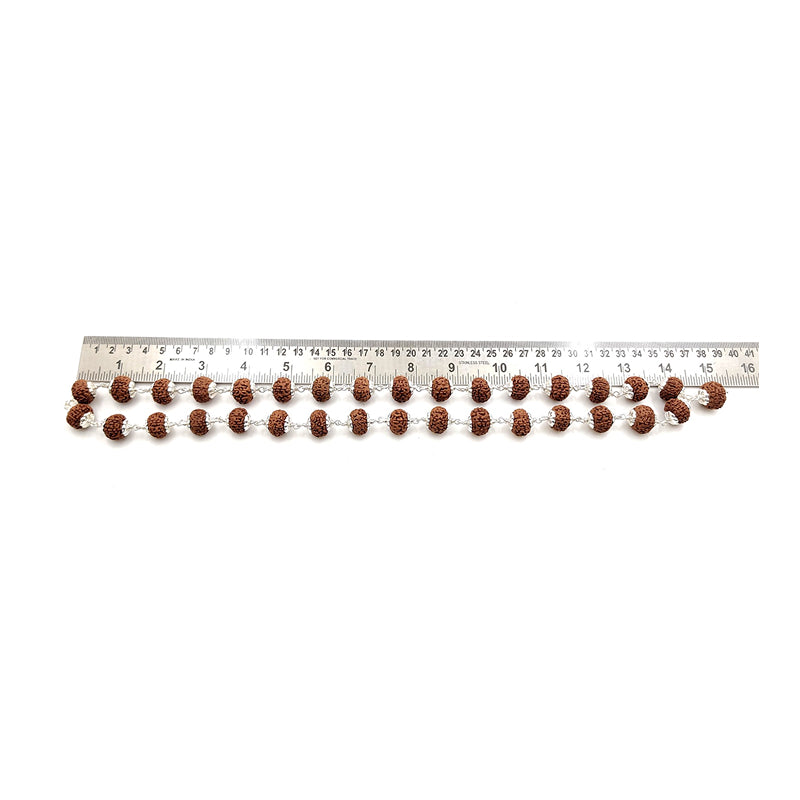 9-Augen-Rudraksha-Mala (Nepal) zur Aktivierung von innerer Stärke und Intuition - Mit Silbercaps