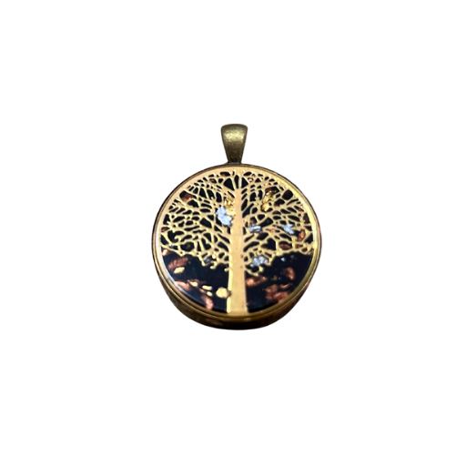 Tour d'orgonite avec symbole OM en argent