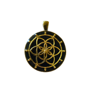 Tour d'orgonite avec symbole OM en argent