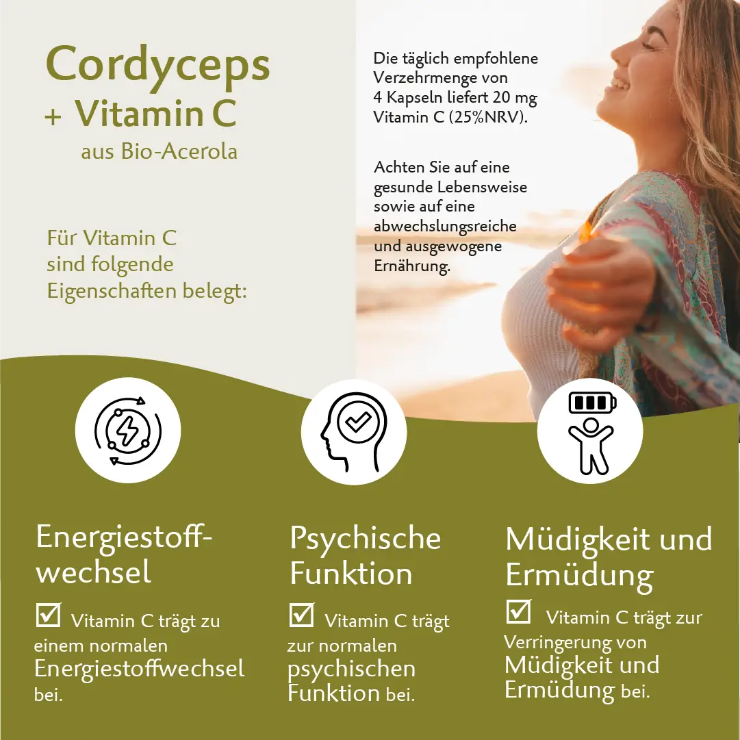 Bio Cordyceps – Hochwertiger Vitalpilz mit natürlichem Vitamin C