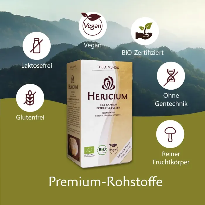 Bio Hericium – Hochwertiger Vitalpilz mit natürlichem Vitamin C