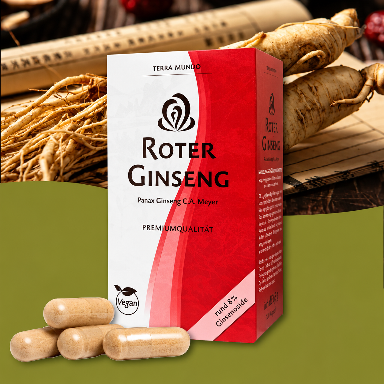 Roter Ginseng – Premium Panax Ginseng mit natürlichem Vitamin C