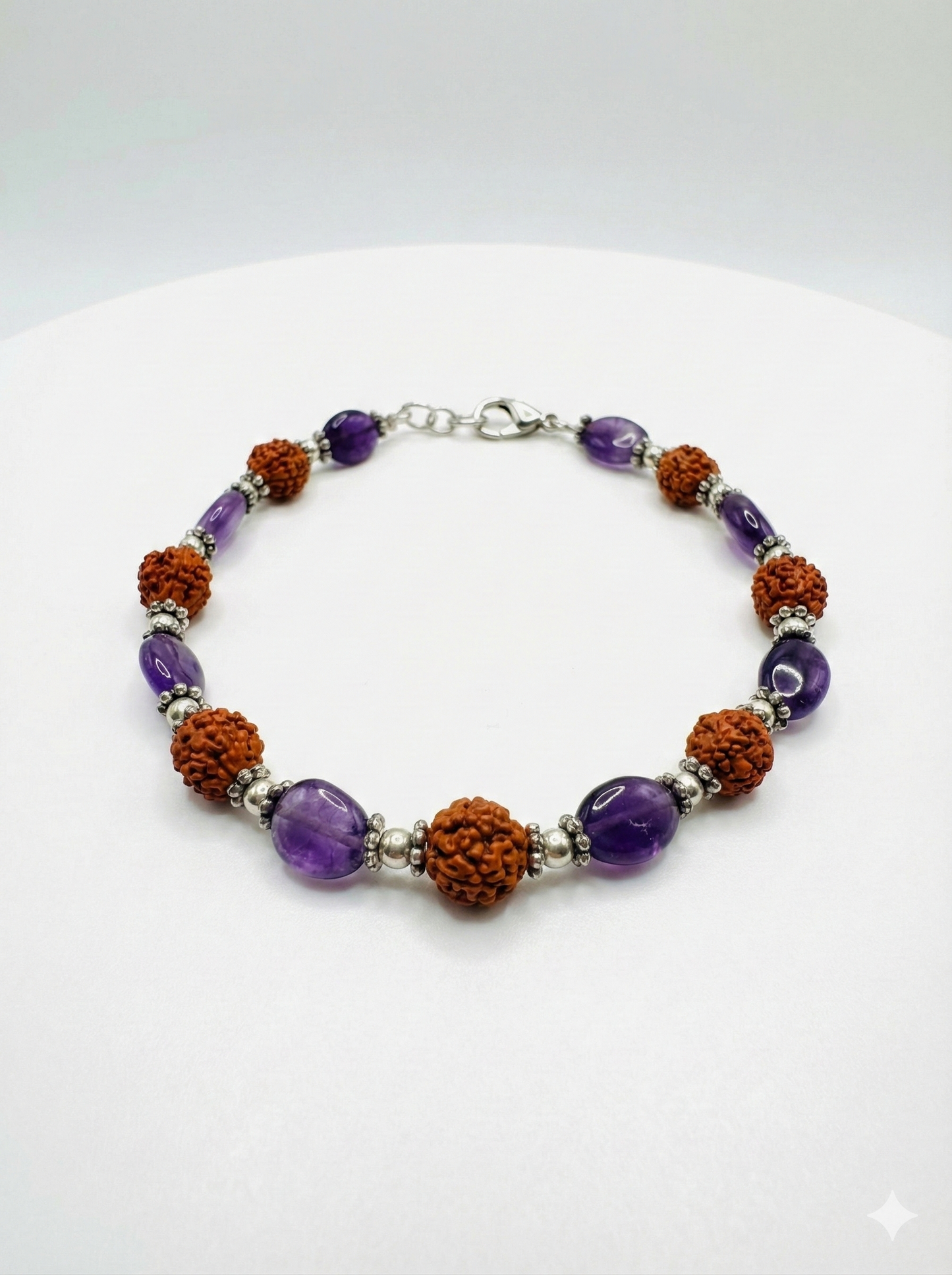 Bastante pulsera - con amatista y rudraksha
