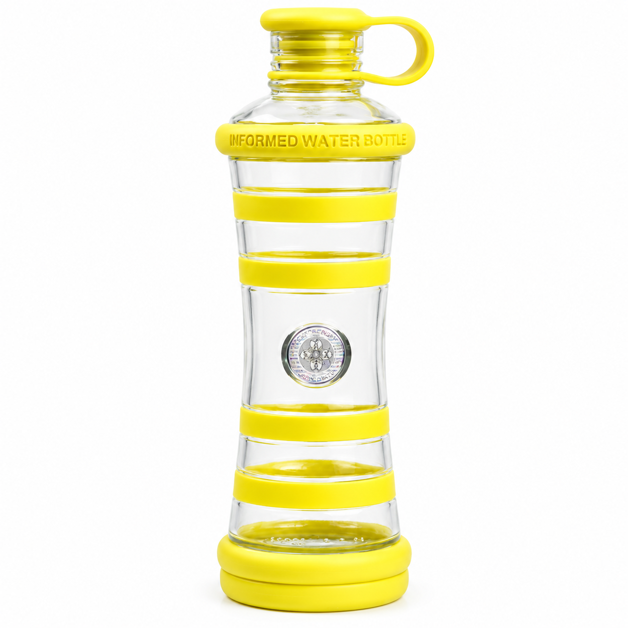 i9Bottle - Praktische Glasflasche mit Wasserenegetisierung (0,65l) Chakra-Edition