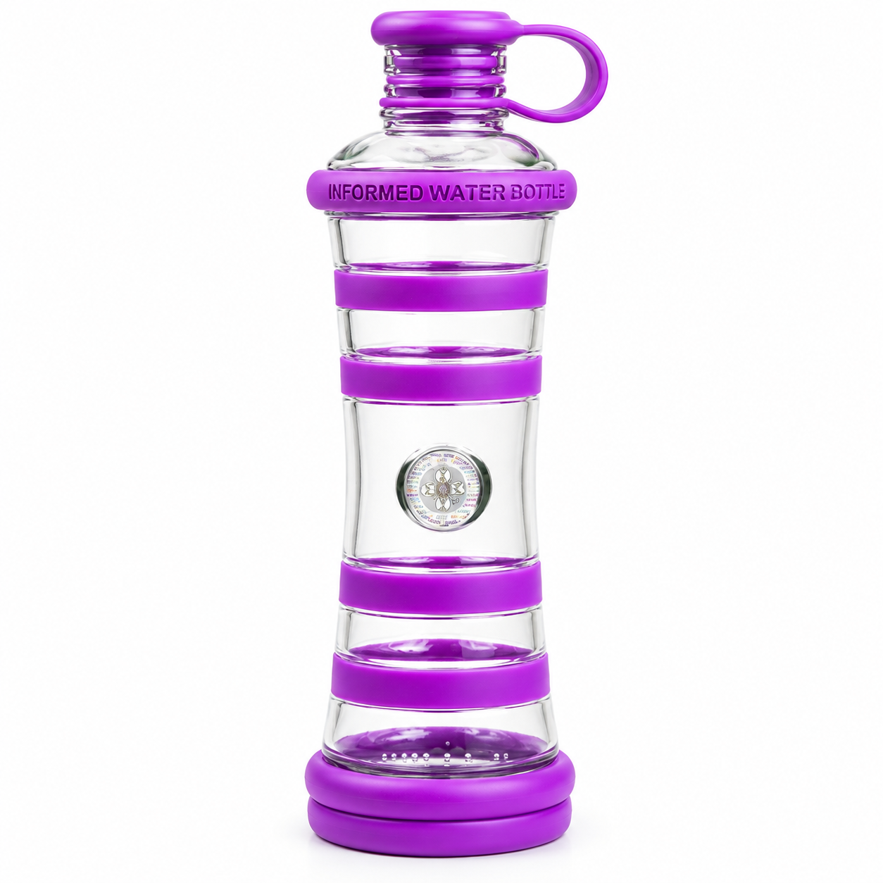 i9Bottle - Praktische Glasflasche mit Wasserenegetisierung (0,65l) Chakra-Edition
