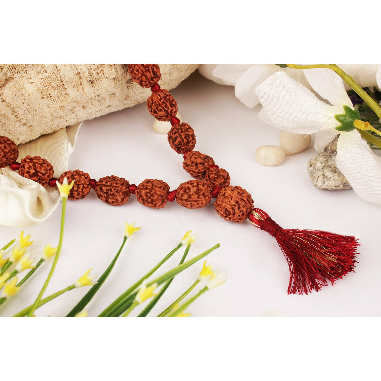 4-Augen-Rudraksha-Mala für Kommunikation & Wissen