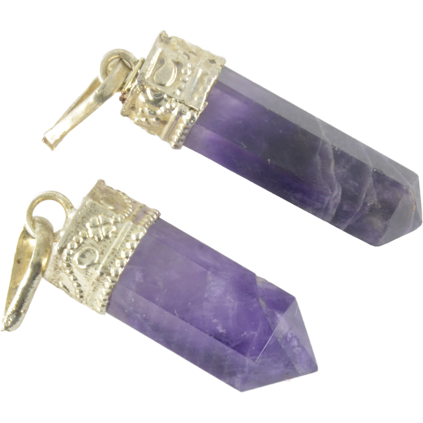 Amethyst pendant with silver version - alertness and justice