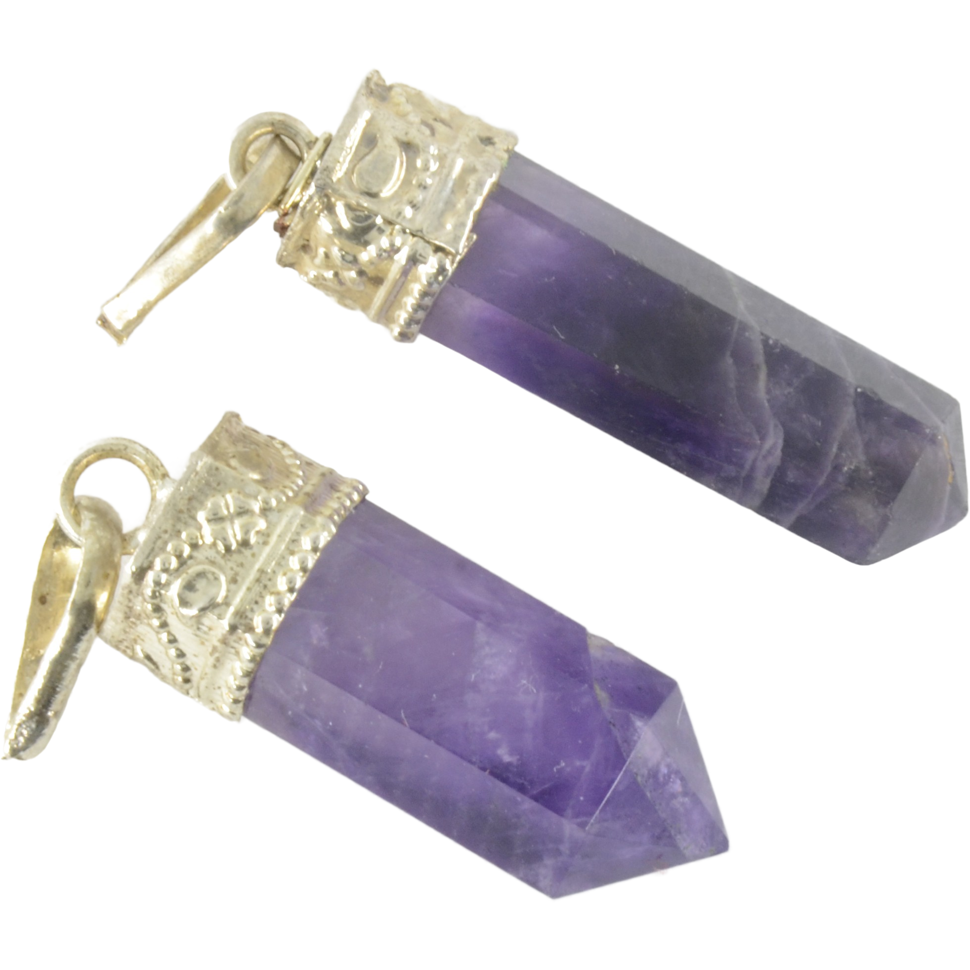 Amethyst Anhänger (Energiespitze) mit Silberfassung