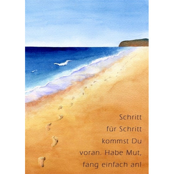 Postkarte “Fußspuren im Sand“