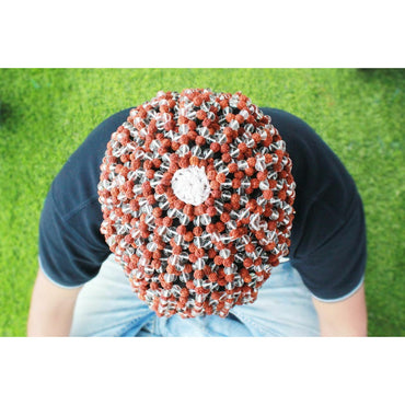 Tapa de Rudraksha con cuentas de cristal