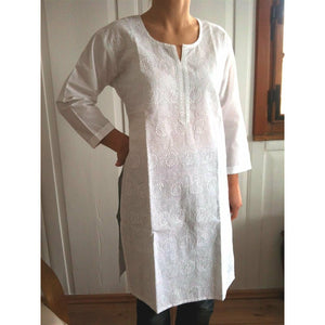 Punjabi (Kamiz und Hose) - weiß (2-tlg.) Design 1