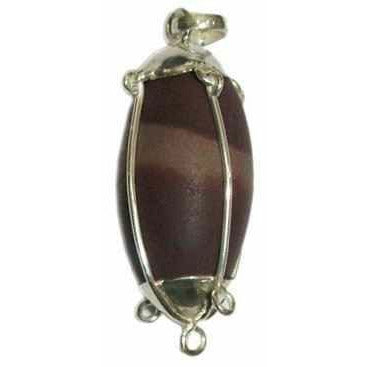 Original Indischer Narmada Shivalingam-Anhänger in Silber