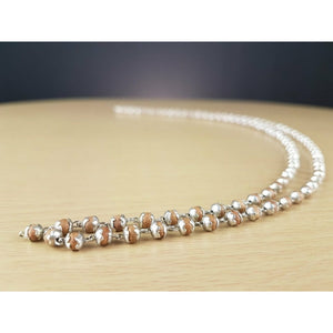Mala aus edlem Sandelholz - Perlen in Silber ø 0,4 cm